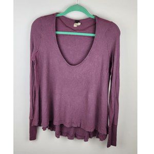 Free People We The Free Purple Malibu Thermal Top sz XS Flawed